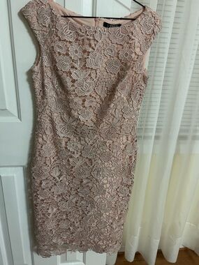Lauren Ralph Lauren Blush Lace Sheath Dress